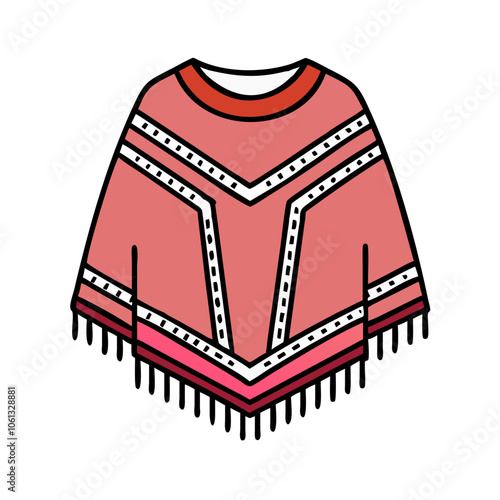 poncho  vector icon, dress icon, vector clothing icon - simple vector illustration of a poncho , in a simple and clean style, for business and fashion graphics. clothing flat illustration.