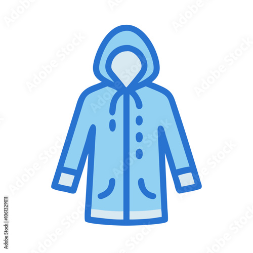 raincoat  vector icon, dress icon, vector clothing icon - simple vector illustration of a raincoat , in a simple and clean style, for business and fashion graphics. clothing flat illustration.