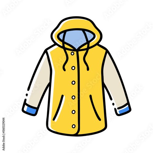 raincoat  vector icon, dress icon, vector clothing icon - simple vector illustration of a raincoat , in a simple and clean style, for business and fashion graphics. clothing flat illustration.