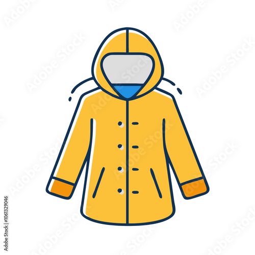 raincoat  vector icon, dress icon, vector clothing icon - simple vector illustration of a raincoat , in a simple and clean style, for business and fashion graphics. clothing flat illustration.