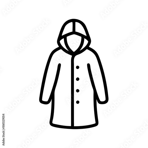 raincoat  vector icon, dress icon, vector clothing icon - simple vector illustration of a raincoat , in a simple and clean style, for business and fashion graphics. clothing flat illustration.