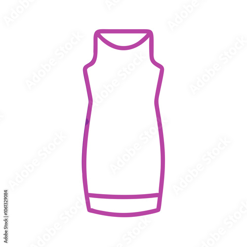 sheath dress  vector icon, dress icon, vector clothing icon - simple vector illustration of a sheath dress , in a simple and clean style, for business and fashion graphics. clothing flat illustration.