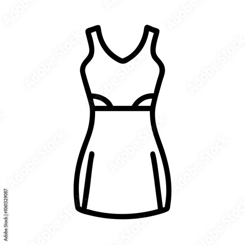 sheath dress  vector icon, dress icon, vector clothing icon - simple vector illustration of a sheath dress , in a simple and clean style, for business and fashion graphics. clothing flat illustration.
