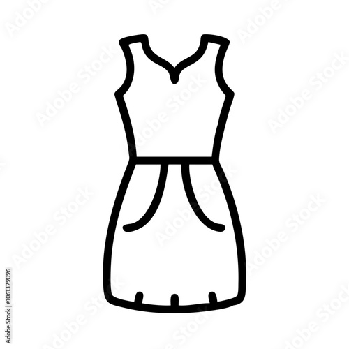 sheath dress  vector icon, dress icon, vector clothing icon - simple vector illustration of a sheath dress , in a simple and clean style, for business and fashion graphics. clothing flat illustration.