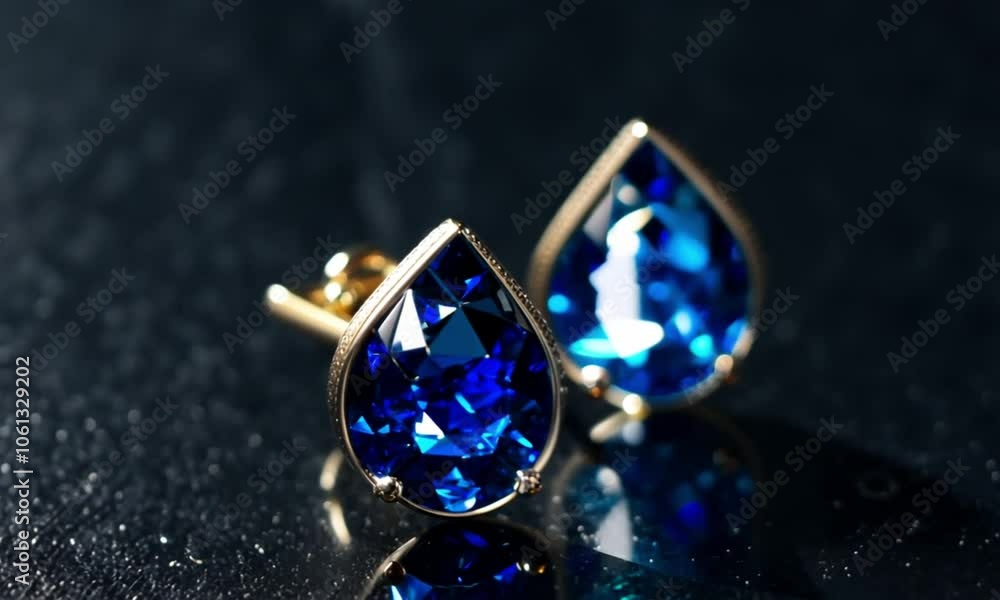 blue diamond earings on black blue diamond earings on black