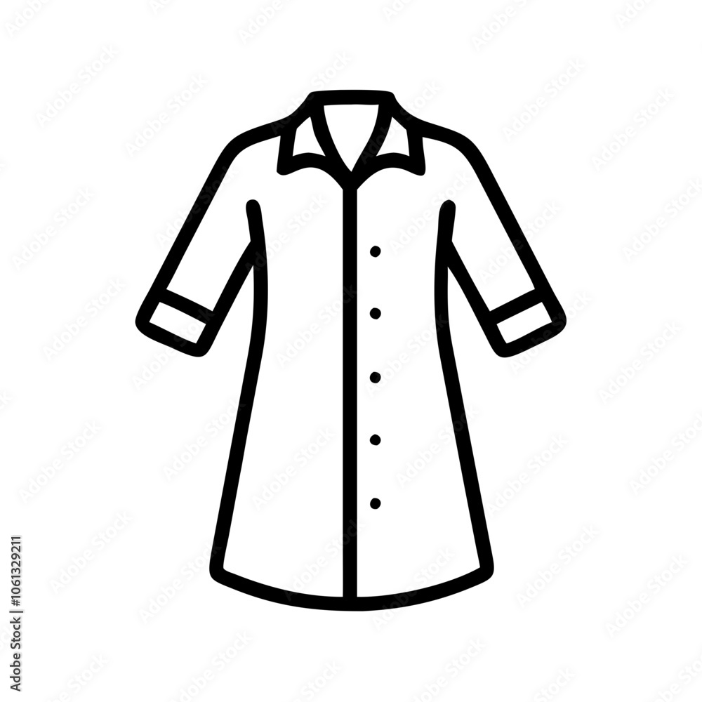 shirt dress vector icon, dress icon, vector clothing icon - simple vector illustration of a shirt dress , in a simple and clean style, for business and fashion graphics. clothing flat illustration. shirt dress vector icon, dress icon, vector clothing icon - simple vector illustration of a shirt dress , in a simple and clean style, for business and fashion graphics. clothing flat illustration.