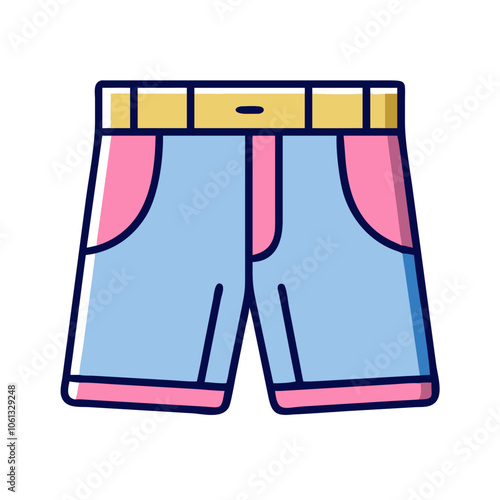 shorts  vector icon, dress icon, vector clothing icon - simple vector illustration of a shorts , in a simple and clean style, for business and fashion graphics. clothing flat illustration.