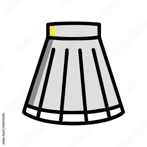 skirt  vector icon, dress icon, vector clothing icon - simple vector illustration of a skirt , in a simple and clean style, for business and fashion graphics. clothing flat illustration.