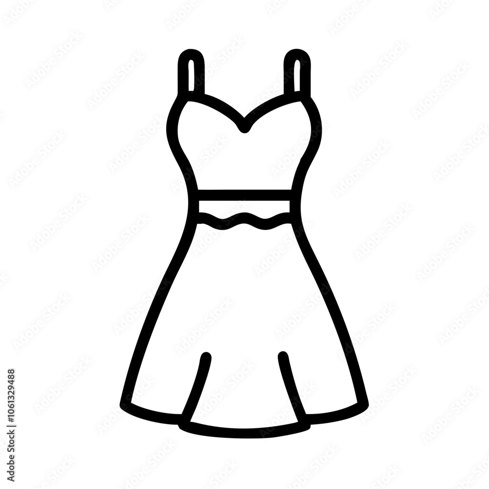 sundress vector icon, dress icon, vector clothing icon - simple vector illustration of a sundress , in a simple and clean style, for business and fashion graphics. clothing flat illustration. sundress vector icon, dress icon, vector clothing icon - simple vector illustration of a sundress , in a simple and clean style, for business and fashion graphics. clothing flat illustration.