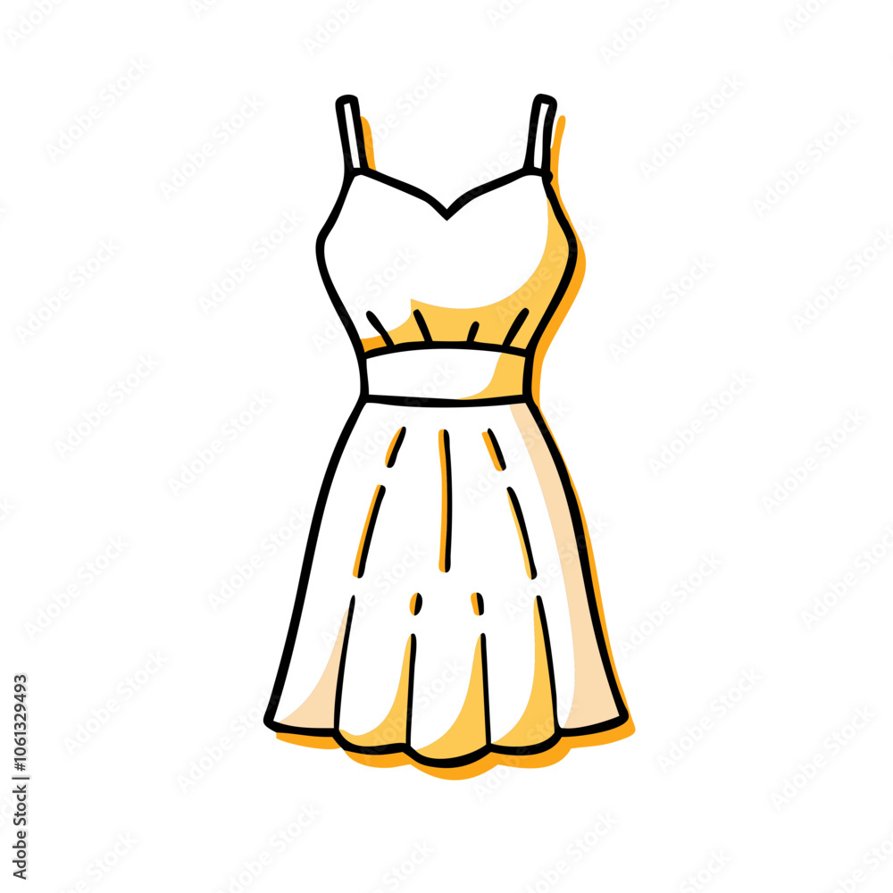 sundress vector icon, dress icon, vector clothing icon - simple vector illustration of a sundress , in a simple and clean style, for business and fashion graphics. clothing flat illustration. sundress vector icon, dress icon, vector clothing icon - simple vector illustration of a sundress , in a simple and clean style, for business and fashion graphics. clothing flat illustration.