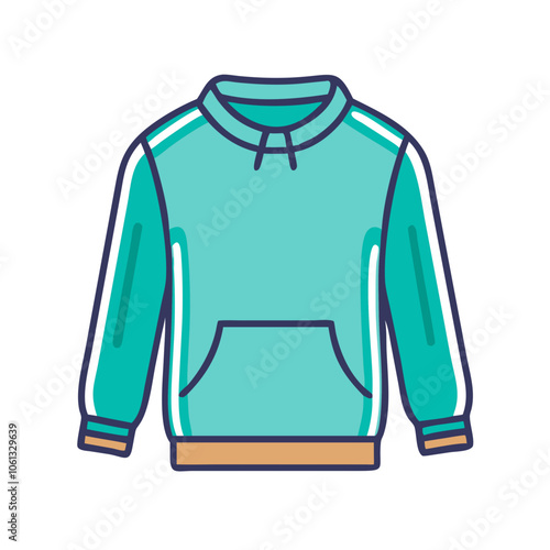 sweatshirt  vector icon, dress icon, vector clothing icon - simple vector illustration of a sweatshirt , in a simple and clean style, for business and fashion graphics. clothing flat illustration.