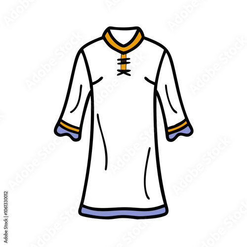 tunic  vector icon, dress icon, vector clothing icon - simple vector illustration of a tunic , in a simple and clean style, for business and fashion graphics. clothing flat illustration.