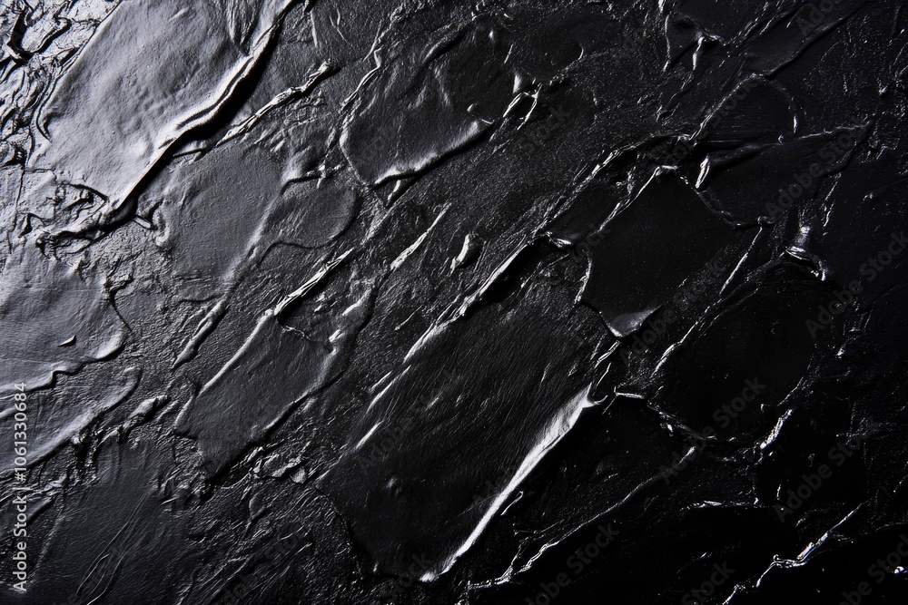 Fototapeta premium Abstract black background with textured paint strokes.