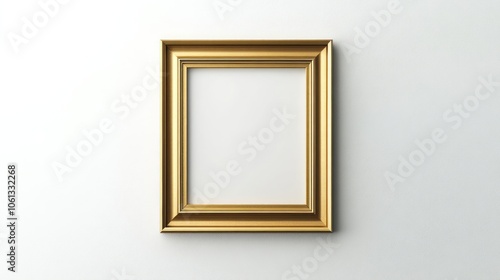 Golden Frame on White Wall