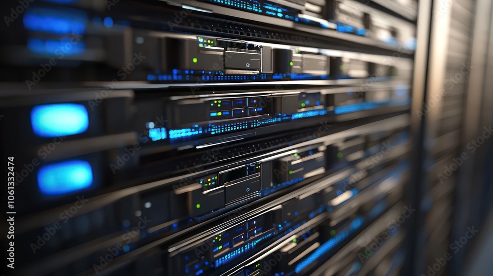 3D model of a database server, spinning to represent active data. 3D model of a database server, spinning to represent active data.