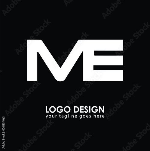 ME ME Logo Design, Creative Minimal Letter ME ME Monogram photo