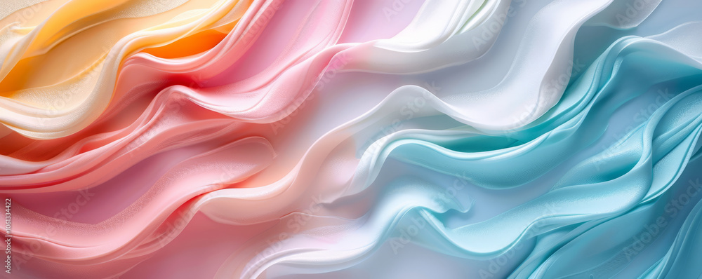 Soft and elegant pastel colors flow in waves, creating serene and calming atmosphere. delicate fabric captures light beautifully, enhancing gentle hues Soft and elegant pastel colors flow in waves, creating serene and calming atmosphere. delicate fabric captures light beautifully, enhancing gentle hues