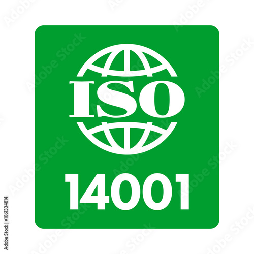 iso 14001 environmental management system certified, vector illustration isolated on white background