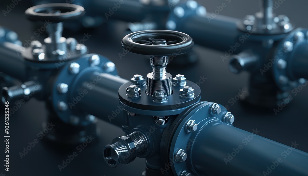 Detailed 3D icon of a valve, representing control in a piping system. Detailed 3D icon of a valve, representing control in a piping system.