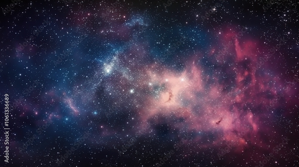 Vivid Milky Way Galaxy in Starry Background Vivid Milky Way Galaxy in Starry Background