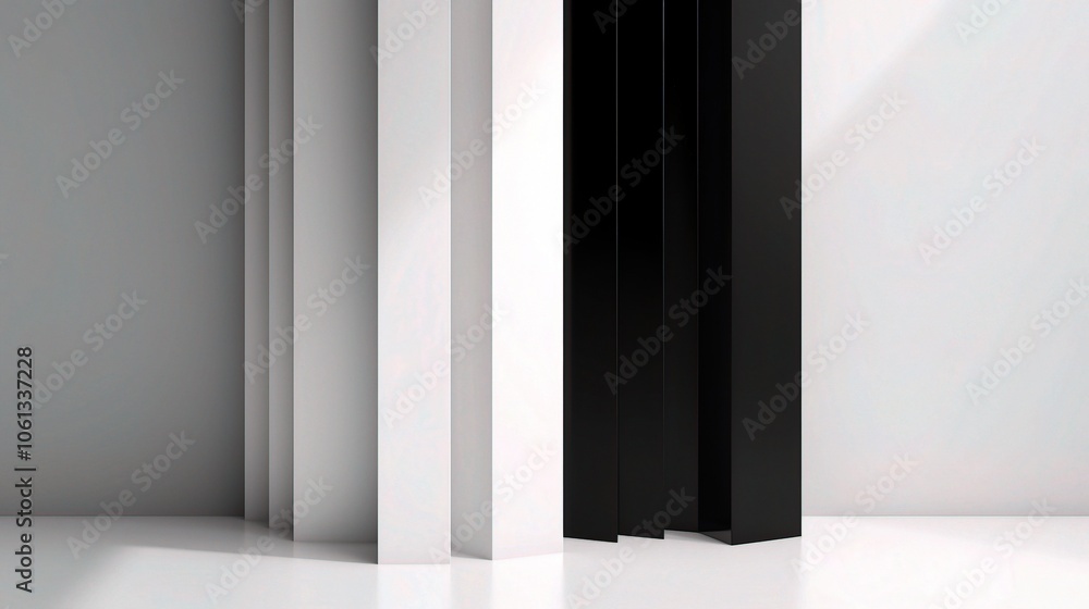Minimalist Black and White Gradient with Shadows Minimalist Black and White Gradient with Shadows