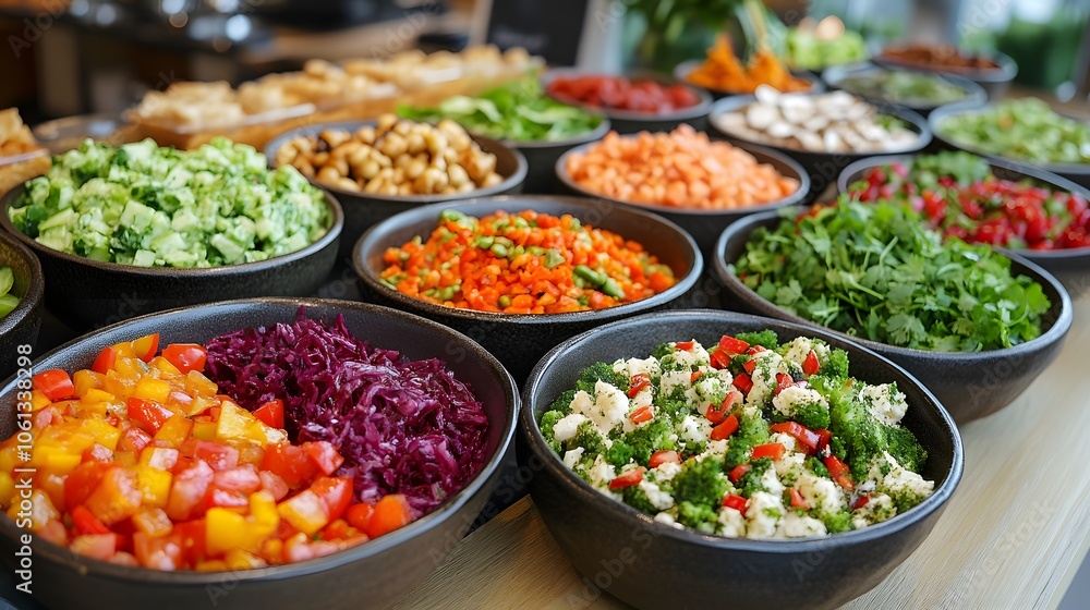 Vibrant assortment of fresh vegetables in bowls, showcasing a healthy culinary display. Vibrant assortment of fresh vegetables in bowls, showcasing a healthy culinary display.