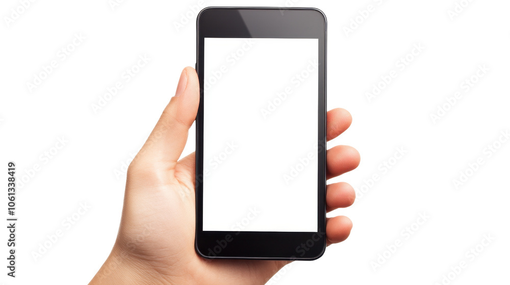 Hand Holding Blank Smartphone Display Hand Holding Blank Smartphone Display