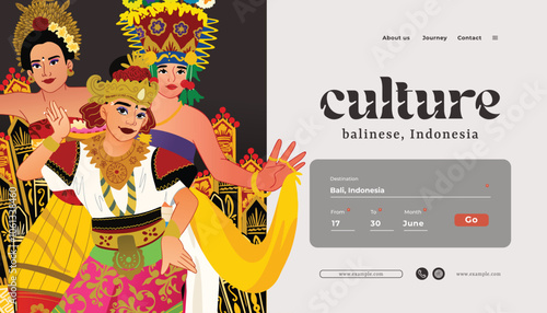 Flat design Indonesian Balinese Dancer illustration