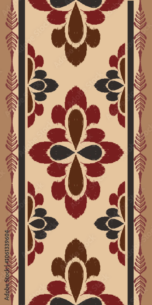 Vector Pattern Ethnic Ikat, Cream Brown Pastel Tones Luxury Seamless Oriental Ethnic Traditional Aztec Abstract Design for Carpets, Textures, Fabric, Clothing, Textiles and Decor. Vector Pattern Ethnic Ikat, Cream Brown Pastel Tones Luxury Seamless Oriental Ethnic Traditional Aztec Abstract Design for Carpets, Textures, Fabric, Clothing, Textiles and Decor.