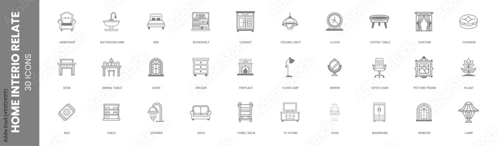 Home interior related Set icons, sofas, Sofas, coffee tables, Coffee Tables, Dining Tables, wardrobes, bookshelves, TV Stands, Rugs, Lamps, Ceiling Ligh Home interior related Set icons, sofas, Sofas, coffee tables, Coffee Tables, Dining Tables, wardrobes, bookshelves, TV Stands, Rugs, Lamps, Ceiling Ligh