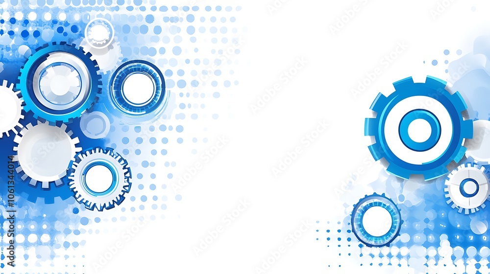 Abstract Blue Gears Background Clean Blank Canvas with Empty Space for Designs Abstract Blue Gears Background Clean Blank Canvas with Empty Space for Designs