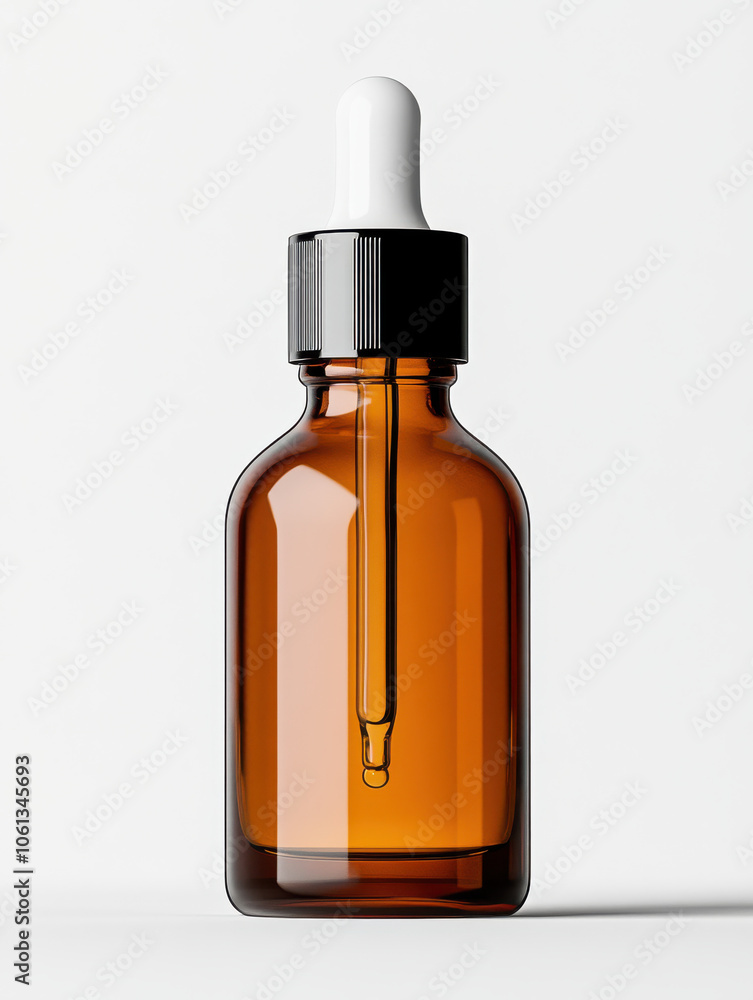 Amber Glass Dropper Bottle with White Cap Amber Glass Dropper Bottle with White Cap