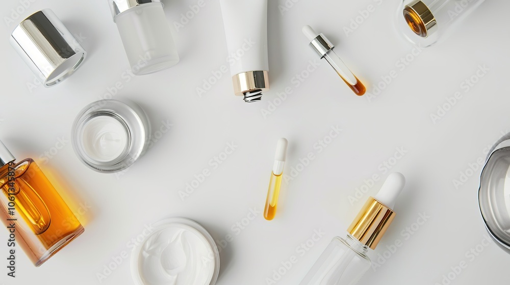 Naklejka premium Medical Aesthetics on a White Background offers a glimpse into the world of beauty and wellness. A refined display of modern healthcare for enhancing appearance.