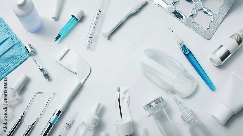 Medical Aesthetics on a White Background offers a glimpse into the world of beauty and wellness. A refined display of modern healthcare for enhancing appearance. Medical Aesthetics on a White Background offers a glimpse into the world of beauty and wellness. A refined display of modern healthcare for enhancing appearance.