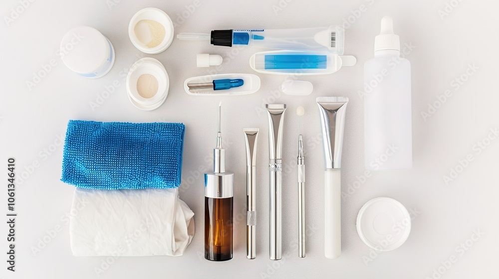 Medical Aesthetics on a White Background offers a glimpse into the world of beauty and wellness. A refined display of modern healthcare for enhancing appearance. Medical Aesthetics on a White Background offers a glimpse into the world of beauty and wellness. A refined display of modern healthcare for enhancing appearance.