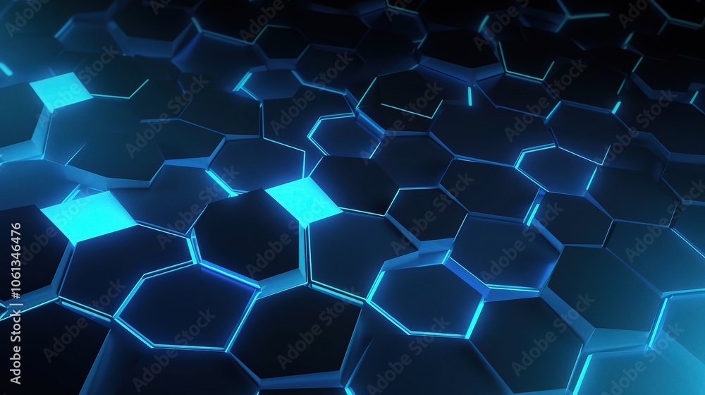 Modern Blue Geometric Hexagon Pattern Design Modern Blue Geometric Hexagon Pattern Design