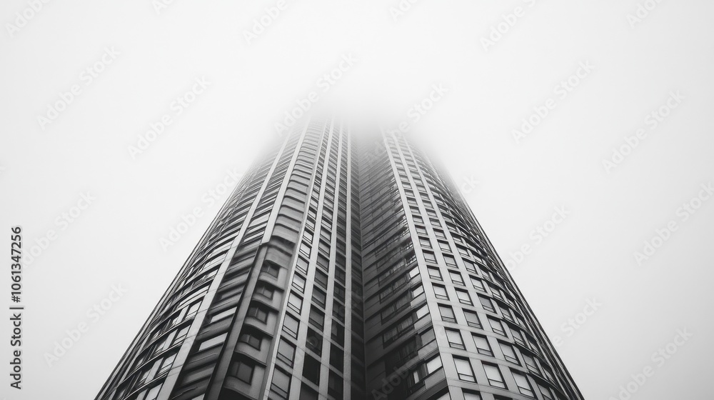 Fototapeta premium Towering Skyscraper Reaching for the Clouds