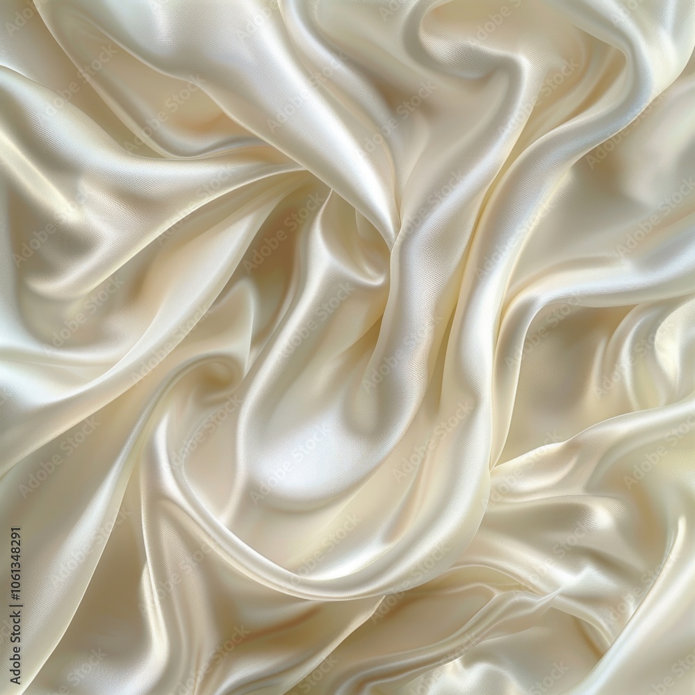 Fototapeta premium Luxurious White Silk Texture on Plain Background