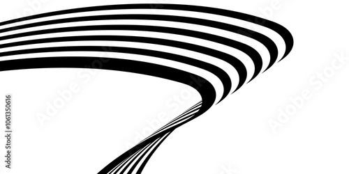 Abstract perspective line stripes with 3d dimensional effect.