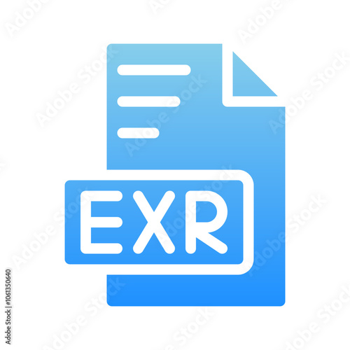 Exr file type document Icon, with gradient fill. can be used for applications and websites