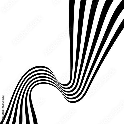 Abstract perspective line stripes with 3d dimensional effect.