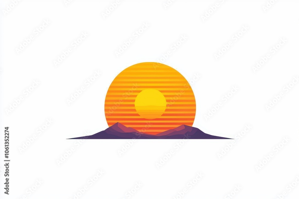 Stylized sunset over mountains, vibrant colors, modern design, minimalist style, perfect for backgrounds. Stylized sunset over mountains, vibrant colors, modern design, minimalist style, perfect for backgrounds.