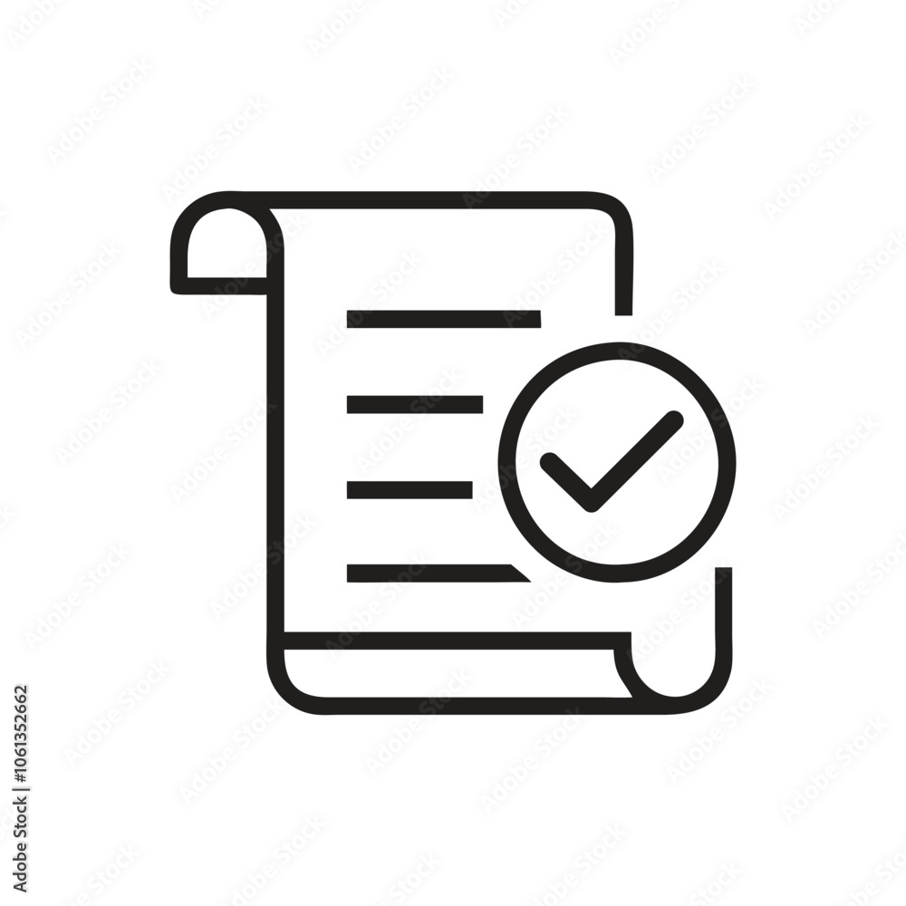 Script With Check Mark Icon Script With Check Mark Icon