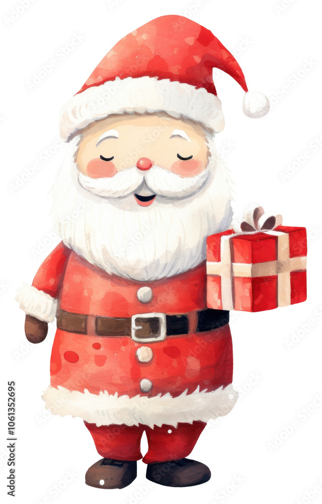 PNG Santa cluas holding gift box christmas snowman winter. PNG Santa cluas holding gift box christmas snowman winter.
