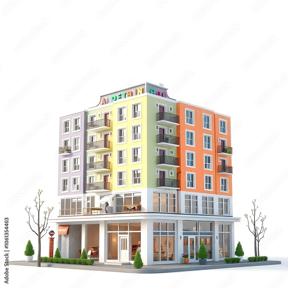 Fototapeta premium 3d render of a modern building
