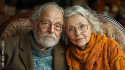 A Heartwarming Portrait of an Elderly Couple in Love