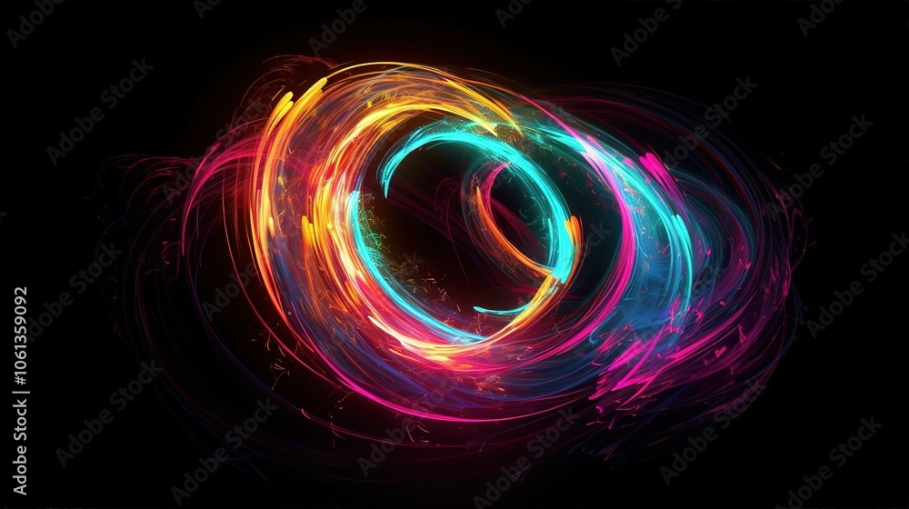 Dynamic Neon Swirl Effect with Vibrant Colors Dynamic Neon Swirl Effect with Vibrant Colors
