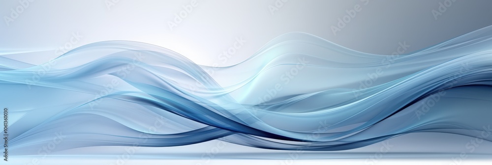 Fototapeta premium abstract blue background with waves, abstract white background with white light and smoky background, 