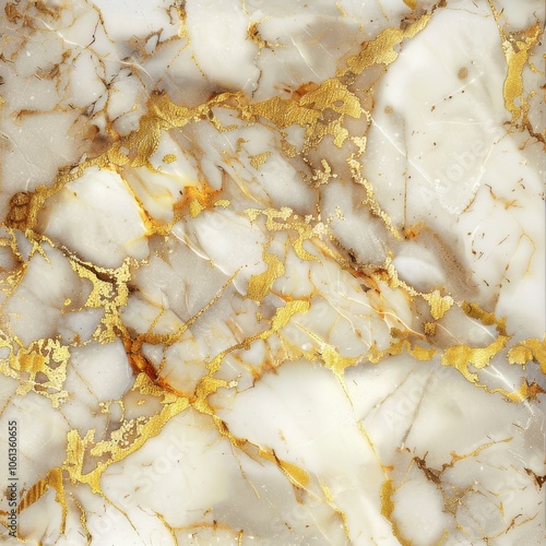 Luxurious White Marble with Gold Texture