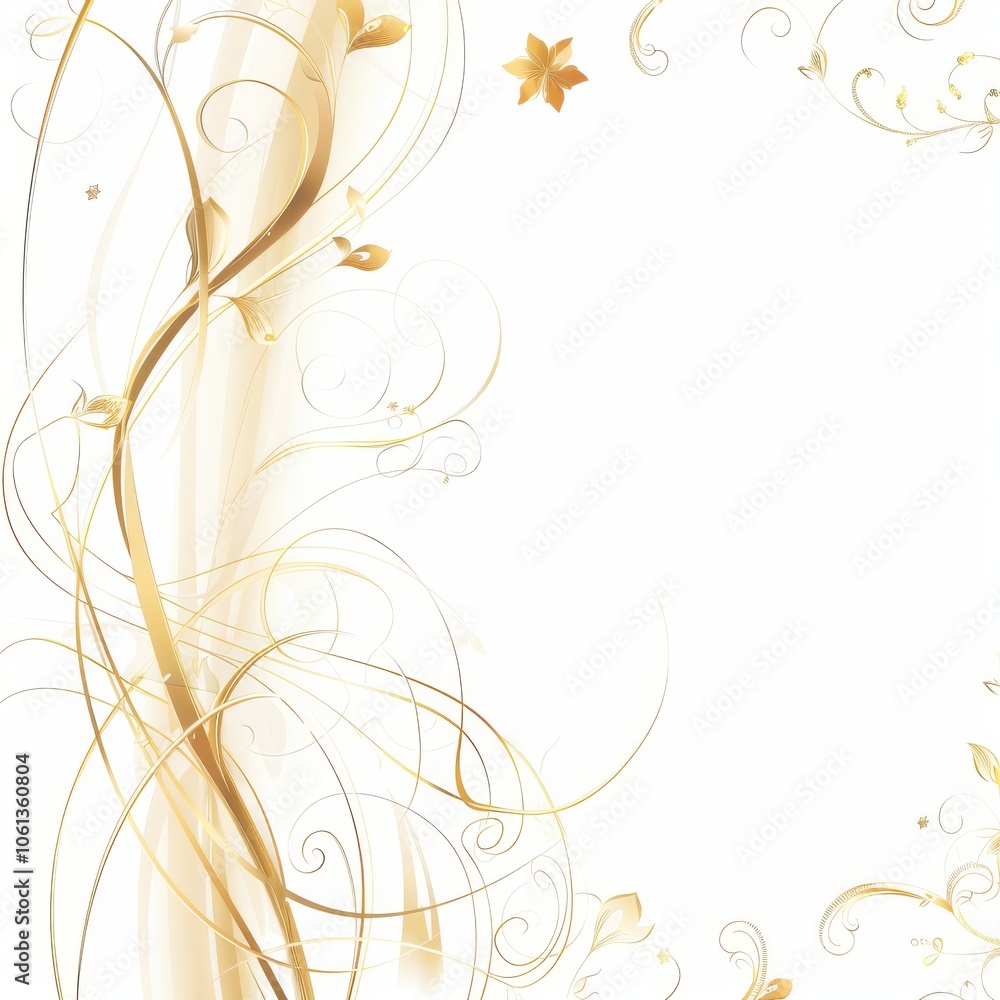 Elegant Gold Detailing on White Background